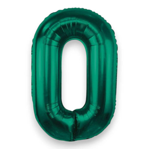 Picture of FOIL BALLOON NUMBER 0 BOTTLE GREEN 34 INCH